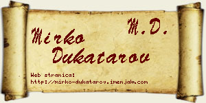 Mirko Dukatarov vizit kartica